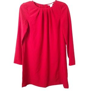 H&M NWT Women's Red Long Sleeve Shift Dress Keyhole Back Size 0